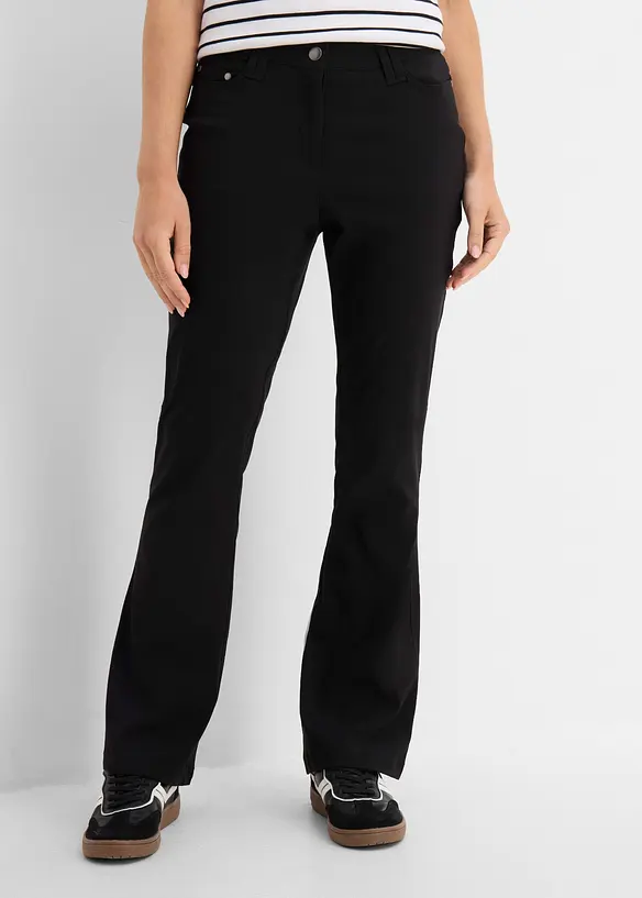 Hose aus elastischem Viskose-Mix in schwarz von vorne - bonprix