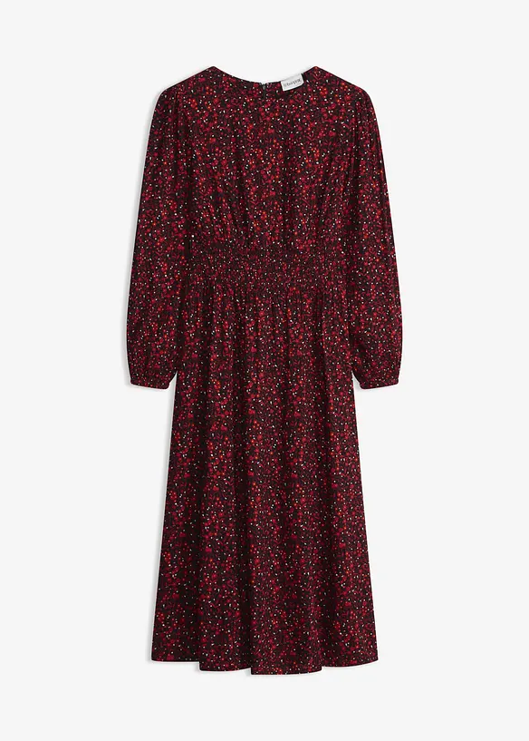 Midikleid mit Blumenprint in rot von vorne - bonprix