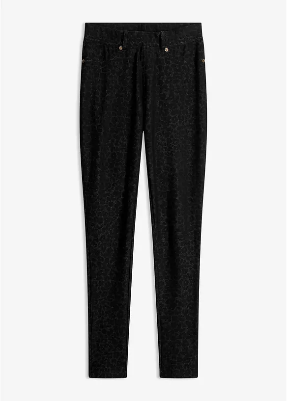 Leggings aus Baumwoll-Stretch in grau von vorne - bonprix