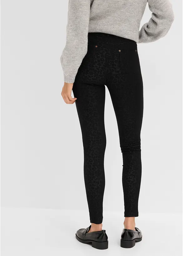 Leggings aus Baumwoll-Stretch in grau von hinten - bonprix