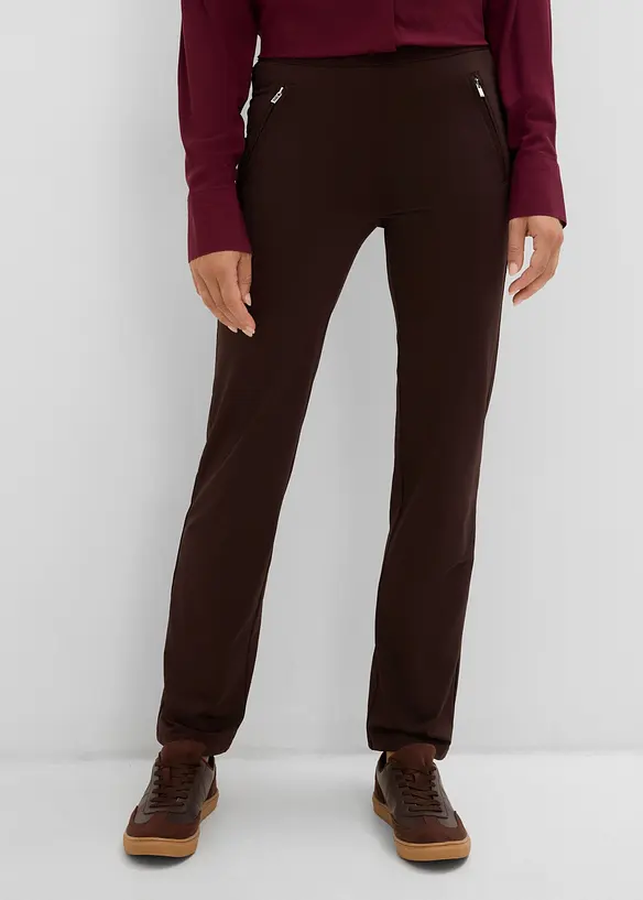 Thermo- Stretchhose in braun von vorne - bonprix