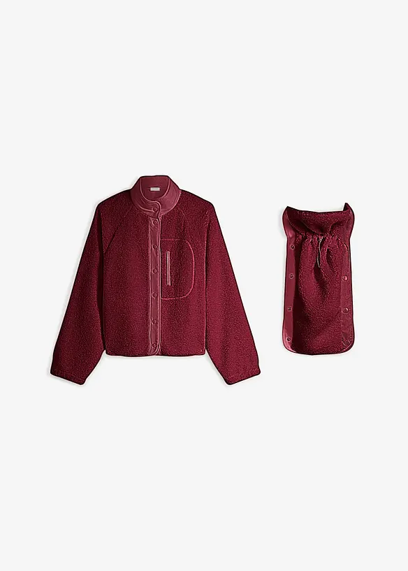 Umstands- und Tragejacke aus Teddyfleece in rot von vorne - bonprix Umstands- und Tragejacke aus Teddyfleece in rot von vorne - bonprix