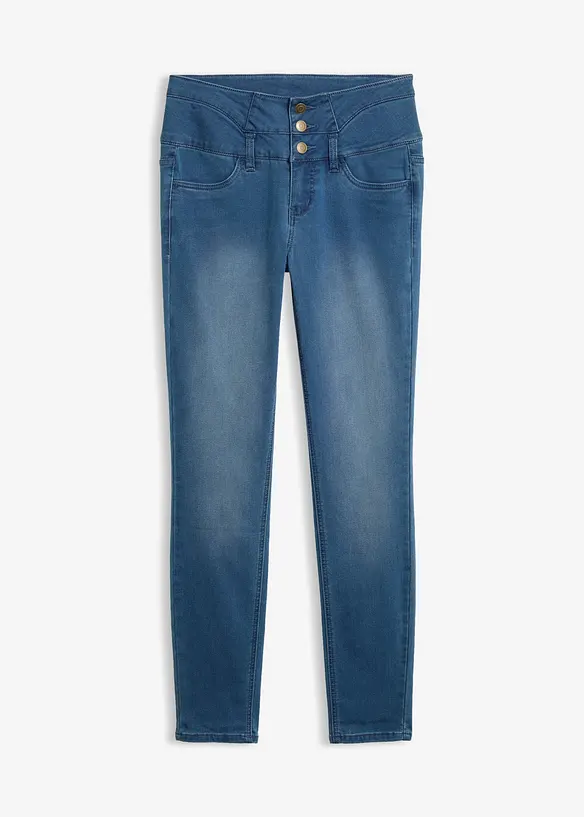 Wärmende Skinny Jeans High Waist, Shaping in blau von vorne - bonprix Wärmende Skinny Jeans High Waist, Shaping in blau von vorne - bonprix