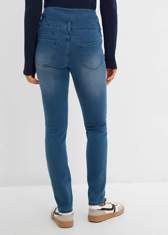 Wärmende Skinny Jeans High Waist, Shaping in blau von hinten - bonprix Wärmende Skinny Jeans High Waist, Shaping in blau von hinten - bonprix