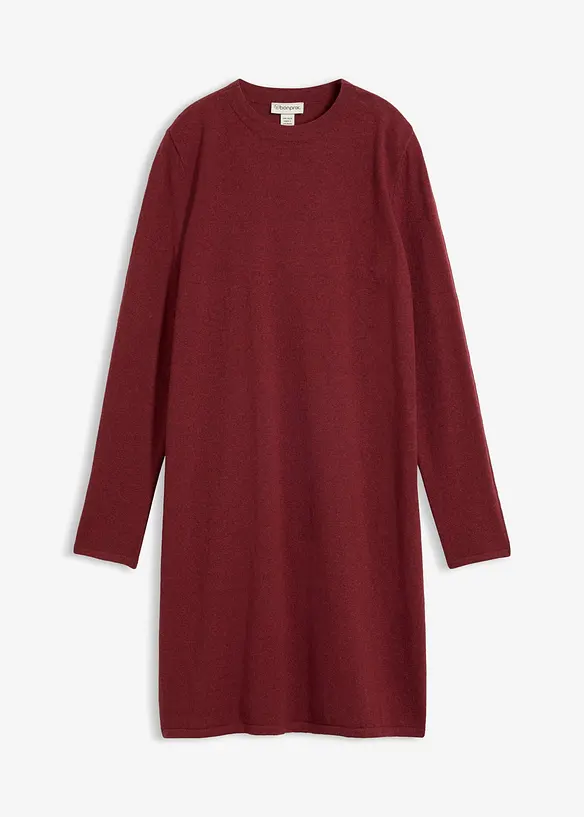 Strickkleid in A-Linie in rot von vorne - bonprix