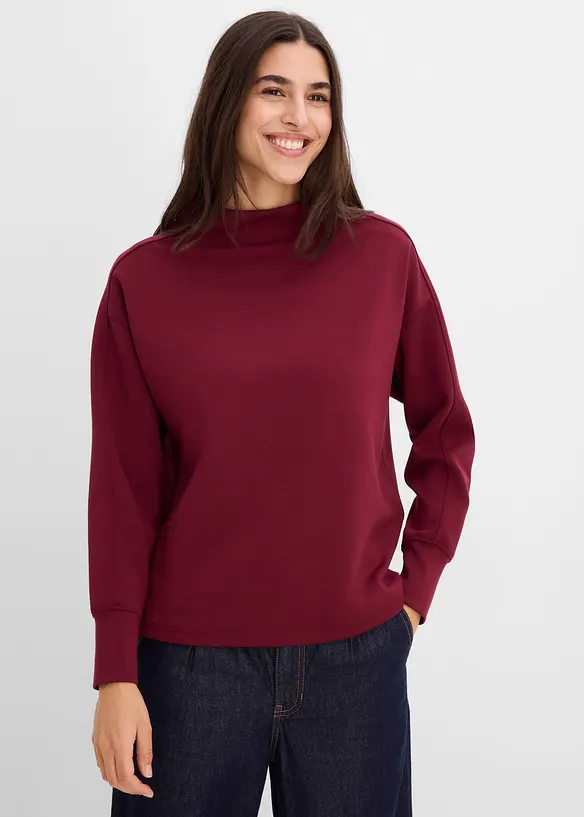 Oversize-Sweatshirt aus weichem Scuba in rot von vorne (im Anschnitt) - bonprix Oversize-Sweatshirt aus weichem Scuba in rot von vorne (im Anschnitt) - bonprix