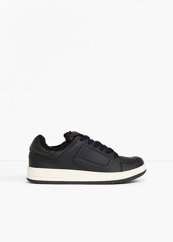 Gefütterter Sneaker in schwarz - bonprix