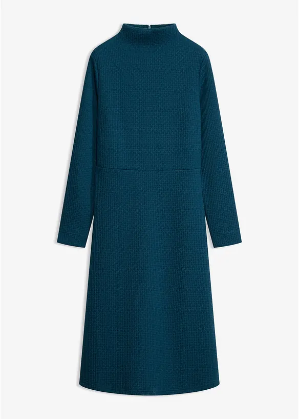 Midikleid in ausgestellter Form in petrol von vorne - bonprix