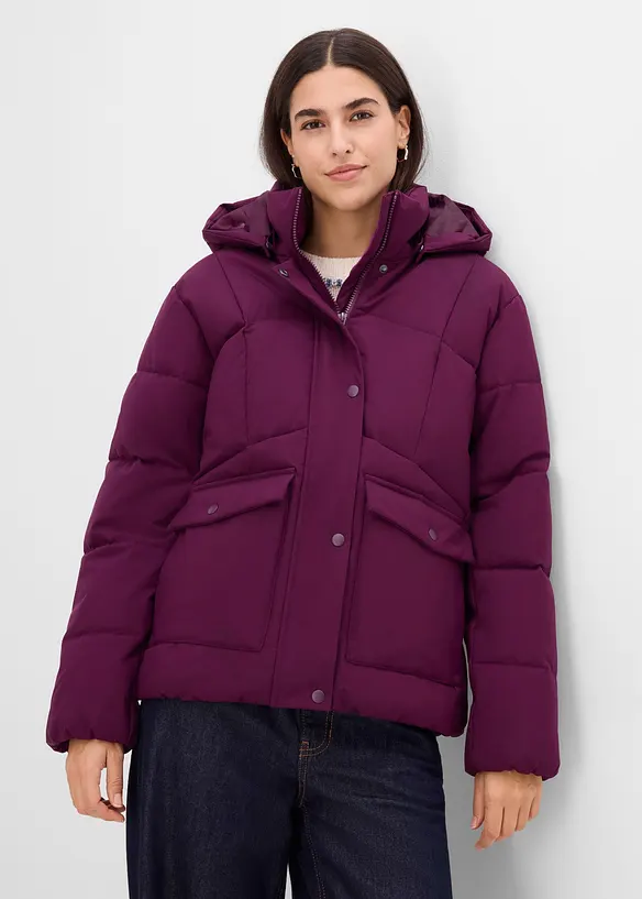 Wasserabweisende Steppjacke in lila von vorne (im Anschnitt) - bonprix