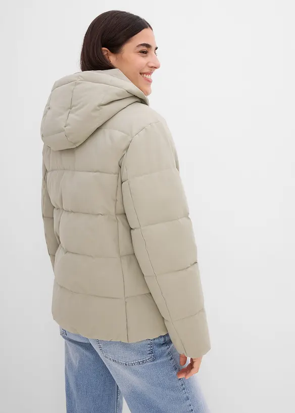 Wasserabweisende Steppjacke in grün von hinten (im Anschnitt) - bonprix