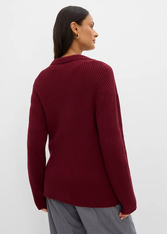 Strickjacke aus softem Viskose-Mix in rot von hinten (im Anschnitt) - bonprix