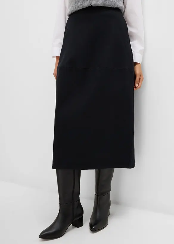 Twill-Rock mit Taschen in schwarz von vorne - bonprix