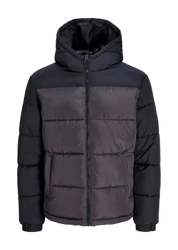 JJ REBEL Puffer-Jacke in schwarz von vorne - JJ REBEL