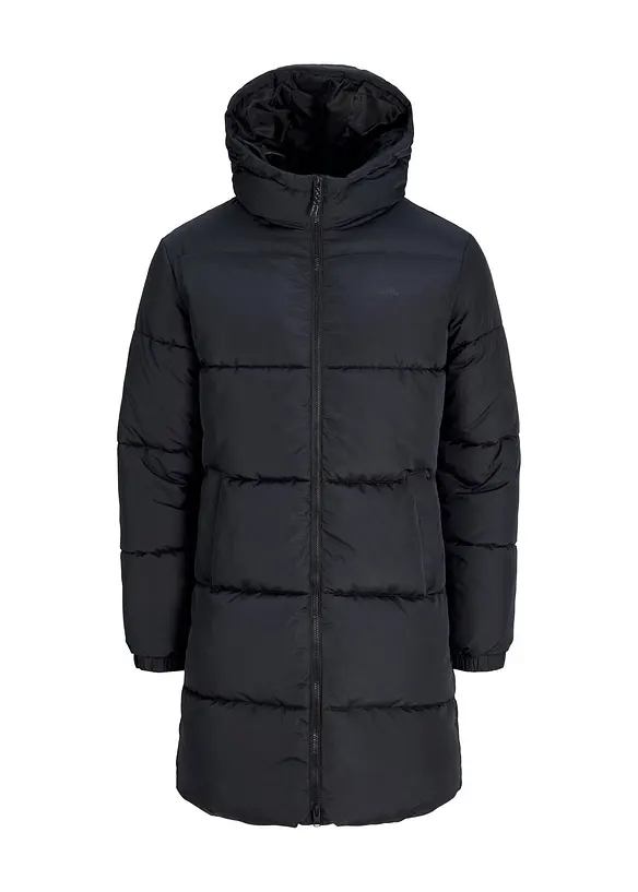 JJ REBEL Puffer-Mantel in schwarz von vorne - JJ REBEL