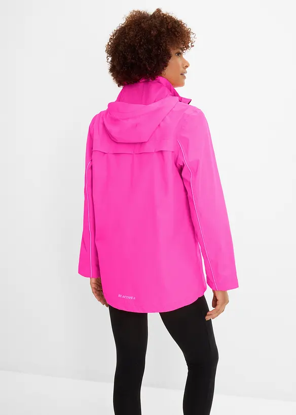 wasserabweisende, reflektierende Funktions-Jacke in pink von hinten (im Anschnitt) - bonprix
