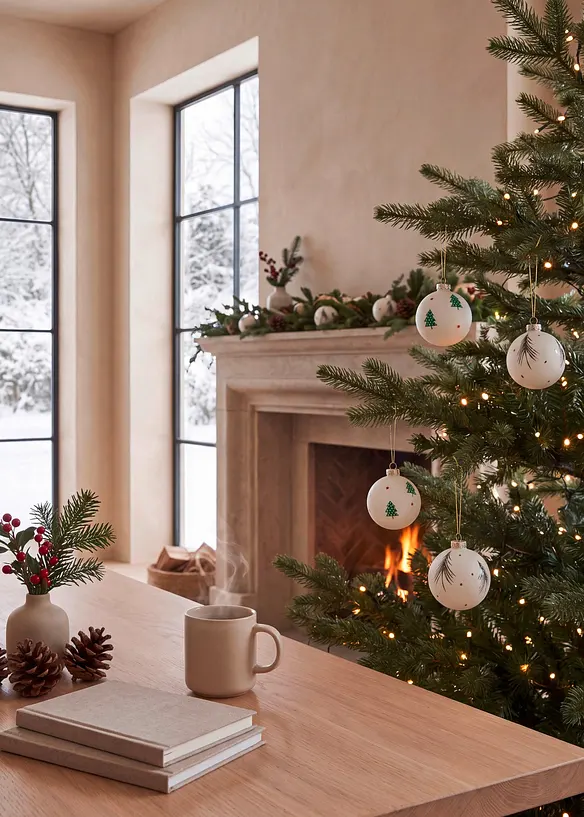 Weihnachtskugel (4er Pack) in weiß (Ambiente) - bonprix