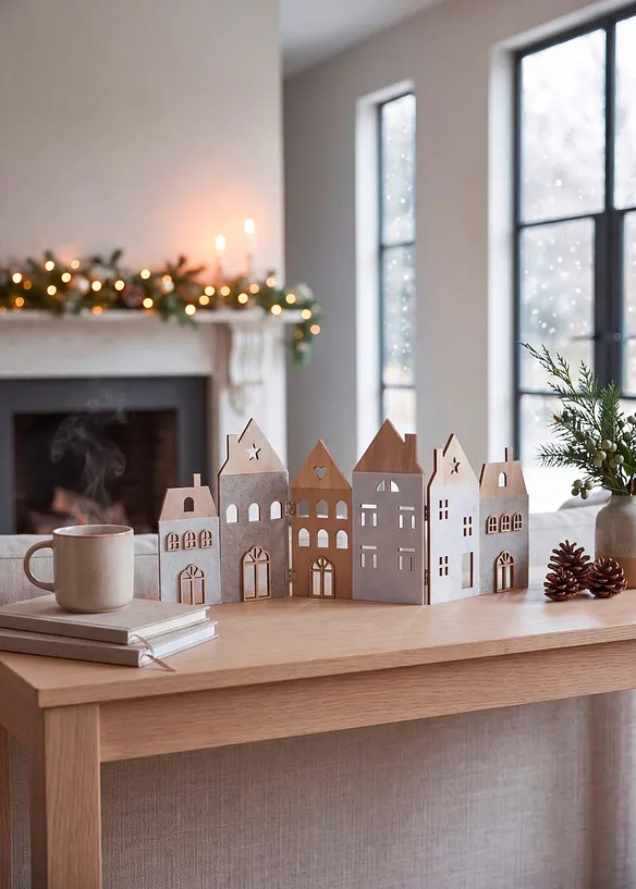 Deko-Objekt Weihnachtliches Dorf in beige (Ambiente) - bonprix