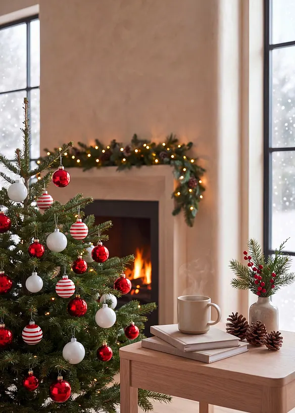 Weihnachtskugeln (26-tlg. Set) in rot (Ambiente) - bonprix