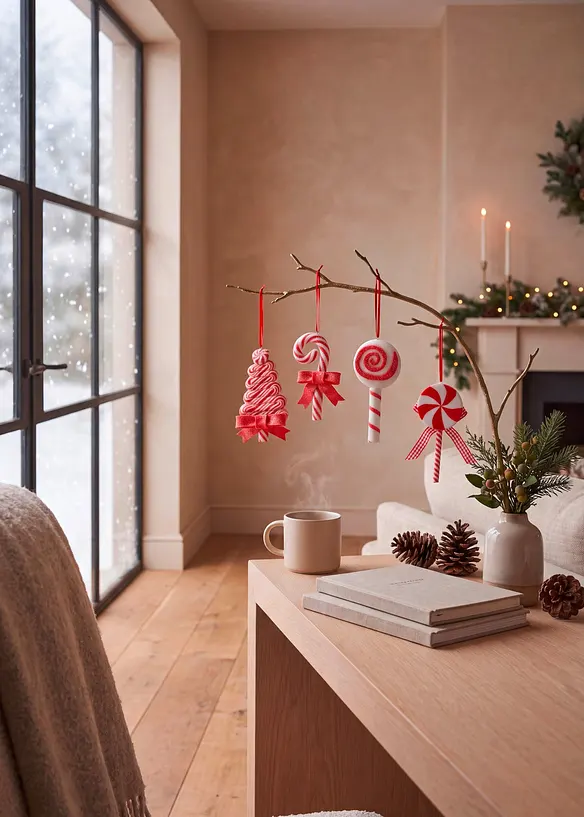 Hängedeko (4-tlg. Set) in rot (Ambiente) - bonprix