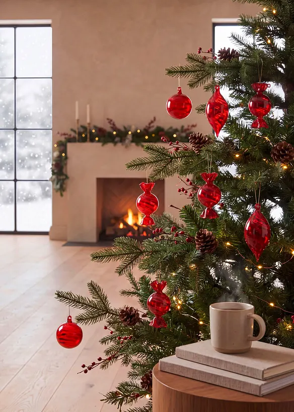 Weihnachtskugeln (8-tlg. Set) in rot (Ambiente) - bonprix