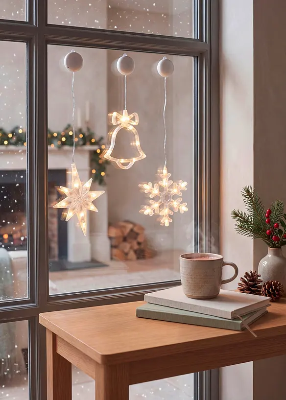 LED-Hängedeko mit Saugnäpfen (3er Pack) in weiß (Ambiente) - bonprix