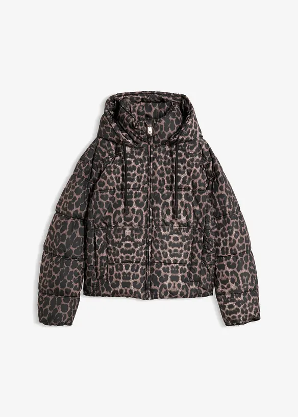 Kurze Steppjacke in schwarz von vorne - bonprix