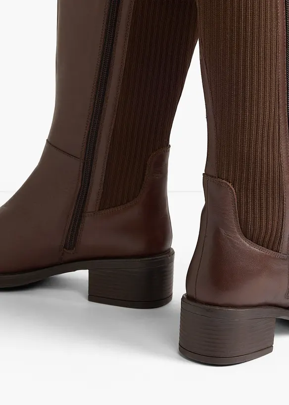 Stiefel aus Leder in braun - bonprix