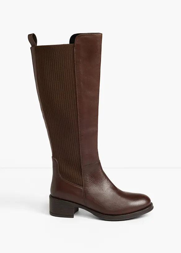 Stiefel aus Leder in braun - bonprix