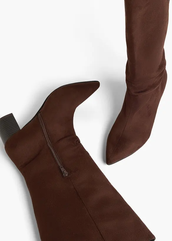 Stiefel mit Raffung in braun - bonprix