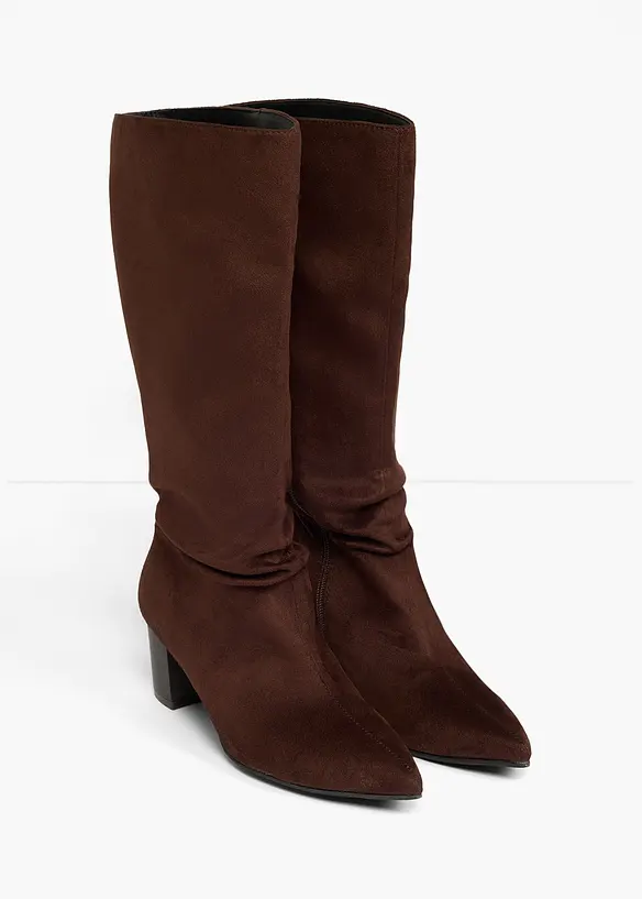 Stiefel mit Raffung in braun - bonprix