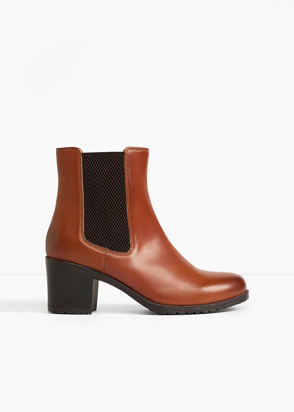 Stiefeletten mit Blockabsatz in braun - bonprix