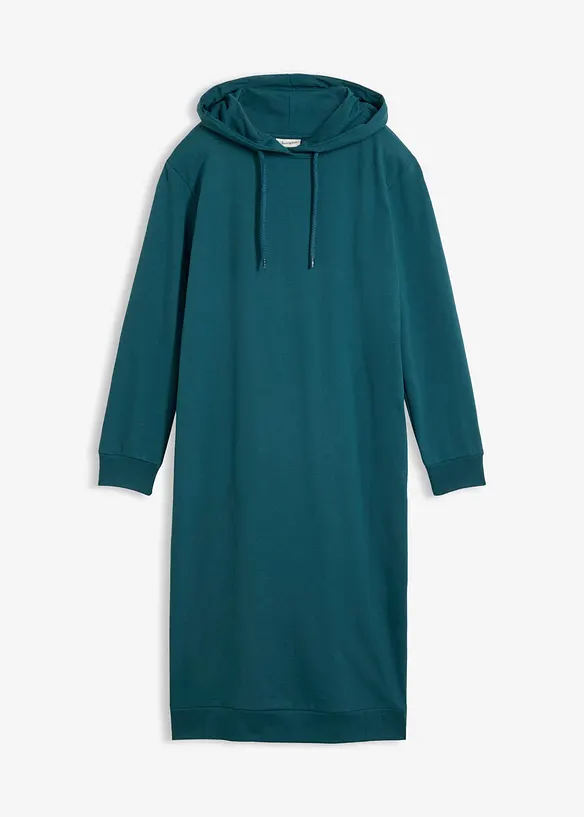 Sweatkleid mit Kapuze in petrol von vorne - bonprix Sweatkleid mit Kapuze in petrol von vorne - bonprix
