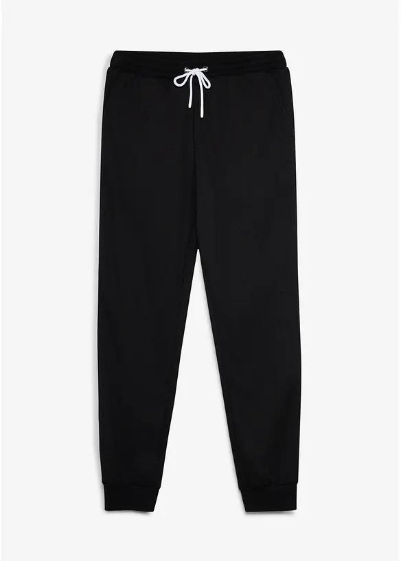 Jogginghose aus reiner Baumwolle in schwarz von vorne - bonprix