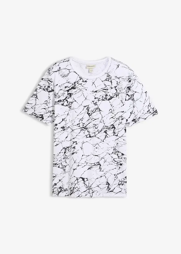 T-Shirt aus reiner Bio-Baumwolle in weiß von vorne - bonprix