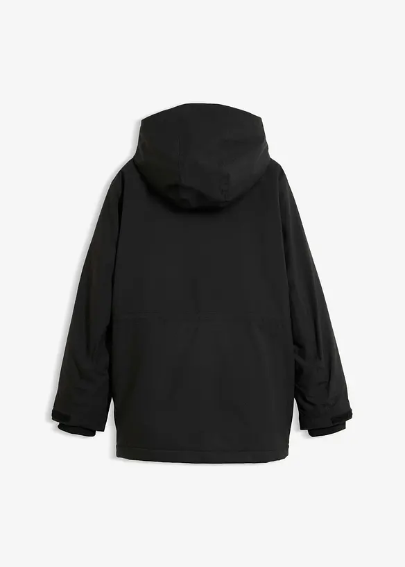 3 in 1 Wasserdichte Funktionsjacke mit herausnehmbarer Steppjacke in schwarz von hinten - bonprix