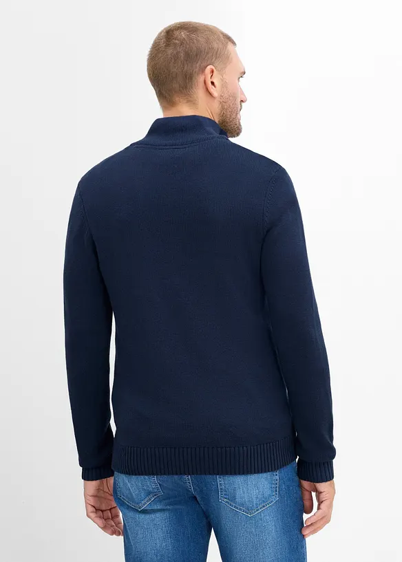 Pullover in Regular Fit in blau von hinten (im Anschnitt) - bonprix