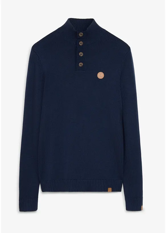 Pullover in Regular Fit in blau von vorne - bonprix