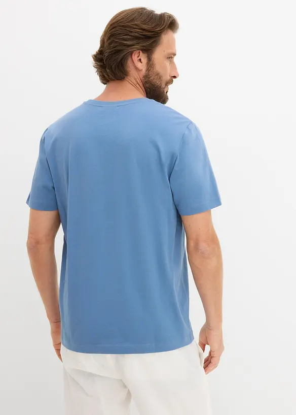 T-Shirt aus reiner Baumwolle in blau von hinten (im Anschnitt) - bonprix