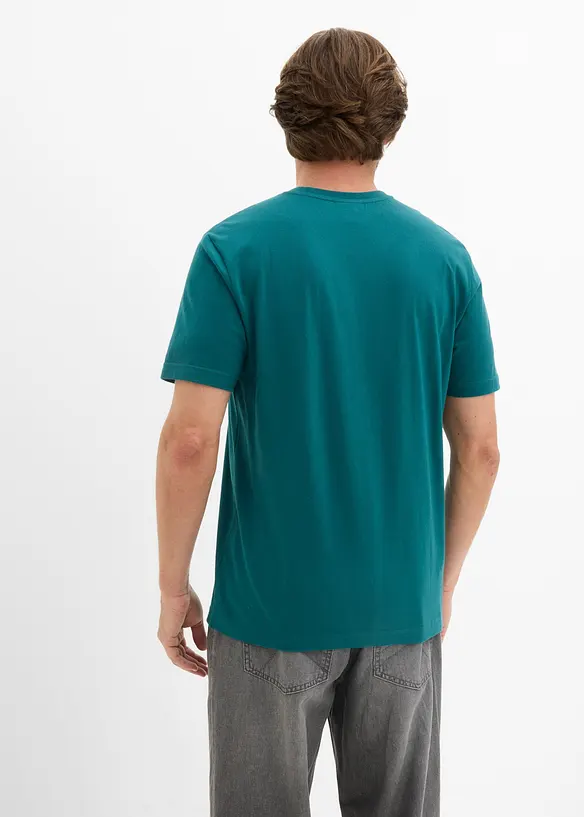 T-Shirt aus reiner Bio-Baumwolle in petrol von hinten (im Anschnitt) - bonprix