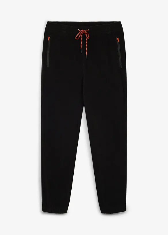 Fleece-Jogginghose in Regular Fit in schwarz von vorne - bonprix