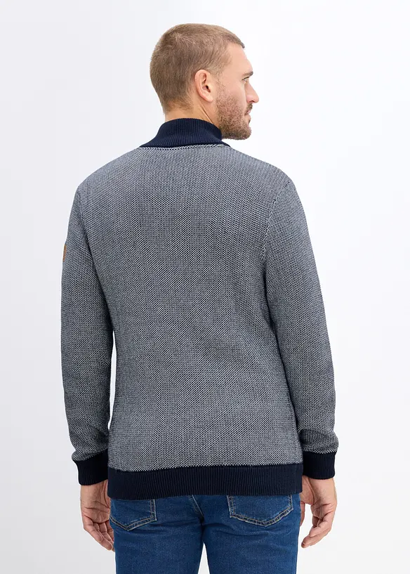 Troyer aus reiner Baumwolle in blau von hinten (im Anschnitt) - bonprix