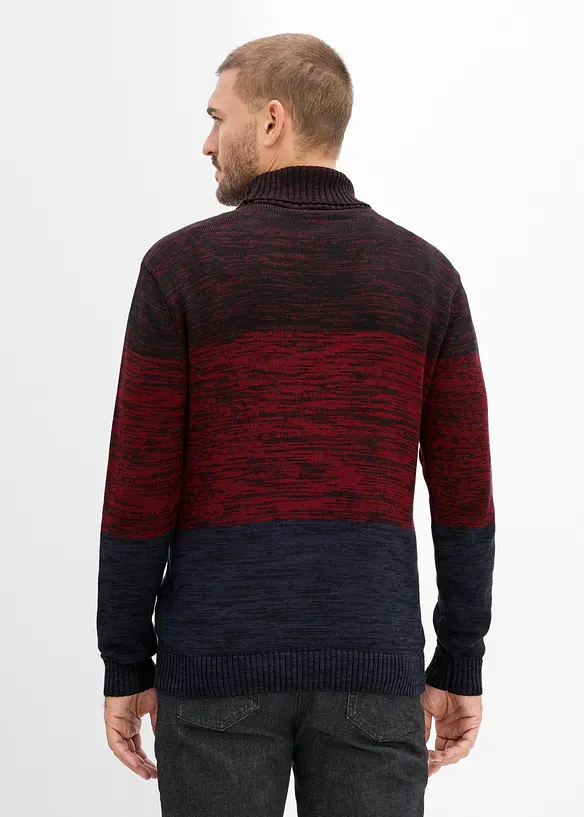 Rollkragenpullover in Regular Fit in rot von hinten (im Anschnitt) - bonprix