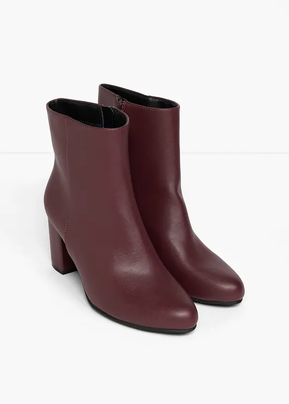 Stiefeletten mit Blockabsatz in rot - bonprix