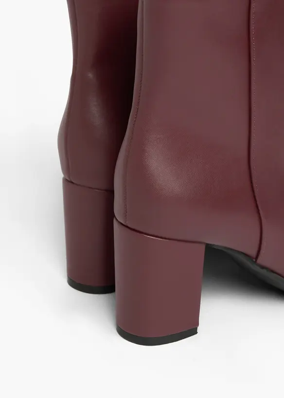 Stiefeletten mit Blockabsatz in rot - bonprix