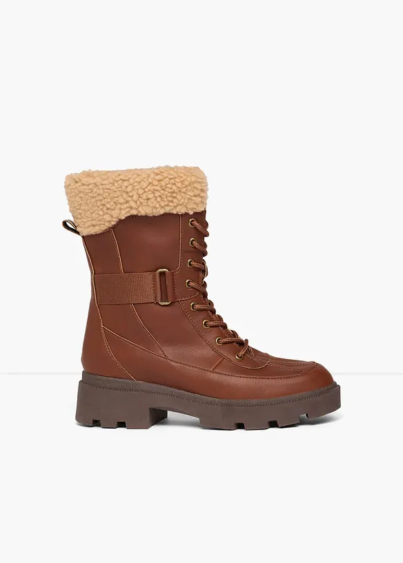 Gefütterte Schnürboots in braun - bonprix