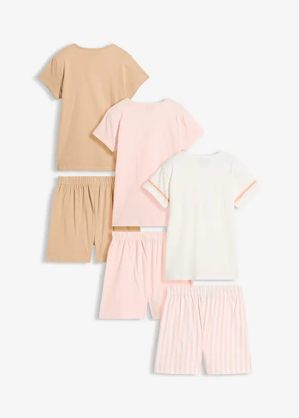Shorty aus reiner Bio-Baumwolle (3er Pack) in rosa von hinten - bonprix
