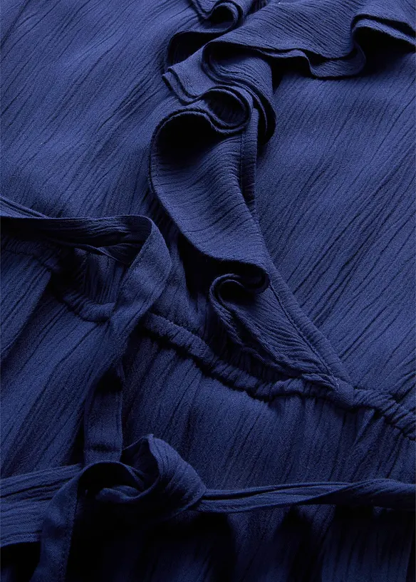 Jumpsuit aus fließender Viskose in blau - bonprix