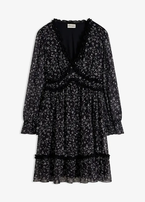 Minikleid aus feinem Mesh in schwarz von vorne - bonprix Minikleid aus feinem Mesh in schwarz von vorne - bonprix