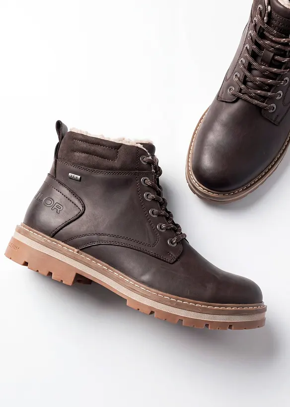 Gefütterte Tom Tailor Schnürboots mit Profilsohle in braun - Tom Tailor