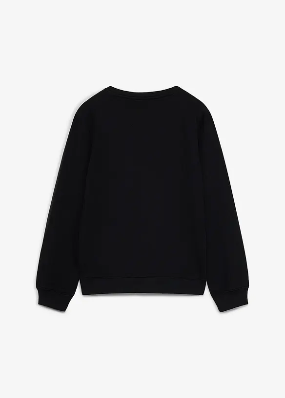 Weihnachtliches Sweatshirt aus weicher Bio Baumwolle in schwarz von hinten - bonprix